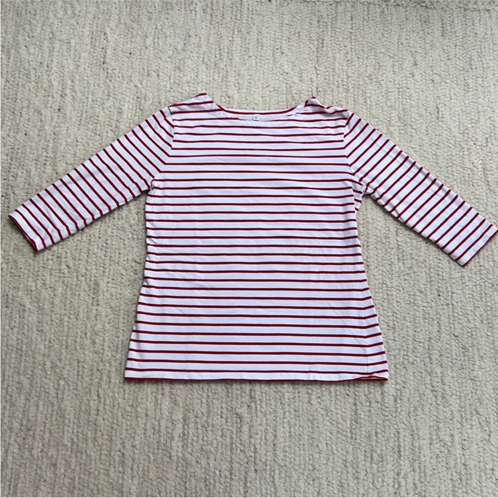 Striped Long Sleeve Tee - Red and White